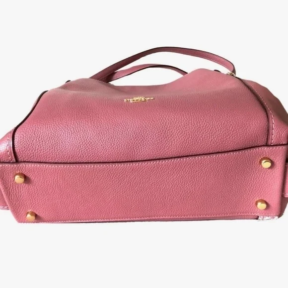 Coach Edie in Rose With Dust Bag Gold Tone Hardware Pebble Leather - Picture 4 of 9